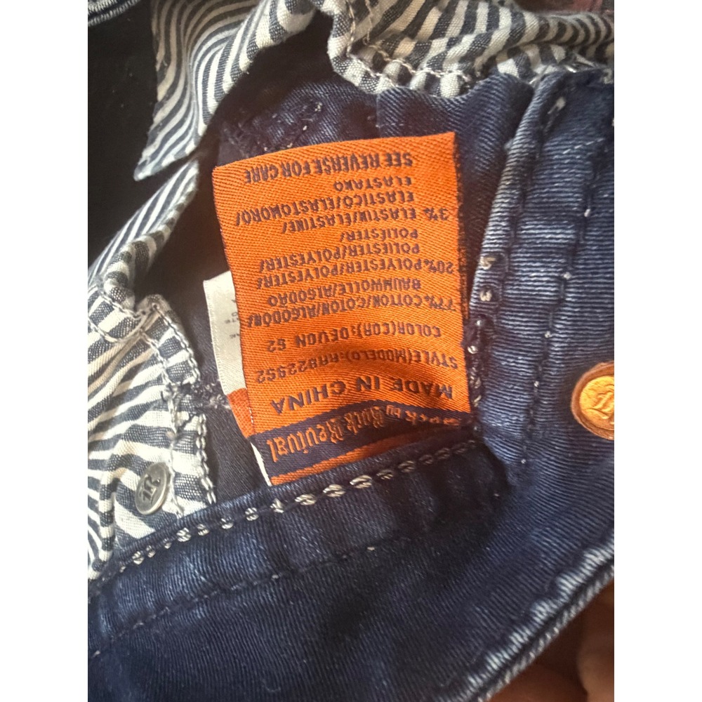 Rock by Rock Revival Devon Skinny Jeans Blue Stretch Moto Frayed Hem Size 29 - Picture 3 of 15